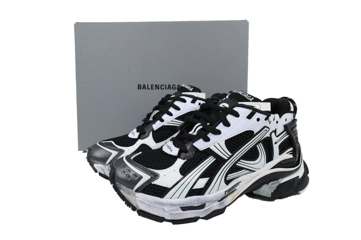 Balenciaga Runner Sneaker White Black 772774 W3RMU 9010