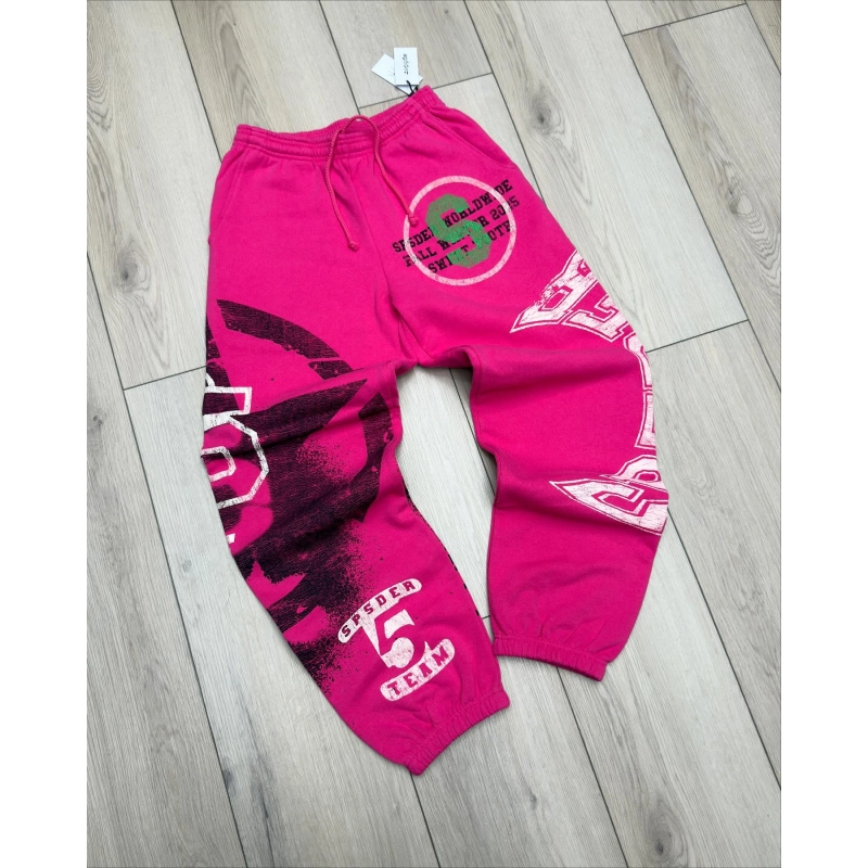 Sp5der Stencil Tracksuit Pink